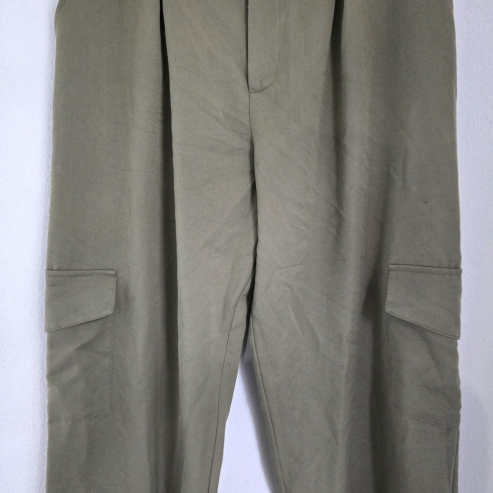 And Now This Olive Green Wide Leg Cargo Pants Large - Picture 5 of 15